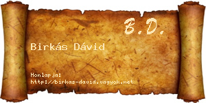 Birkás Dávid névjegykártya