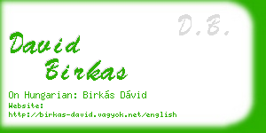 david birkas business card